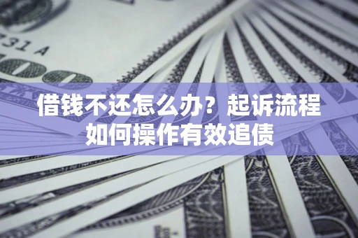 济南借钱不还怎么办？起诉流程如何操作有效追债
